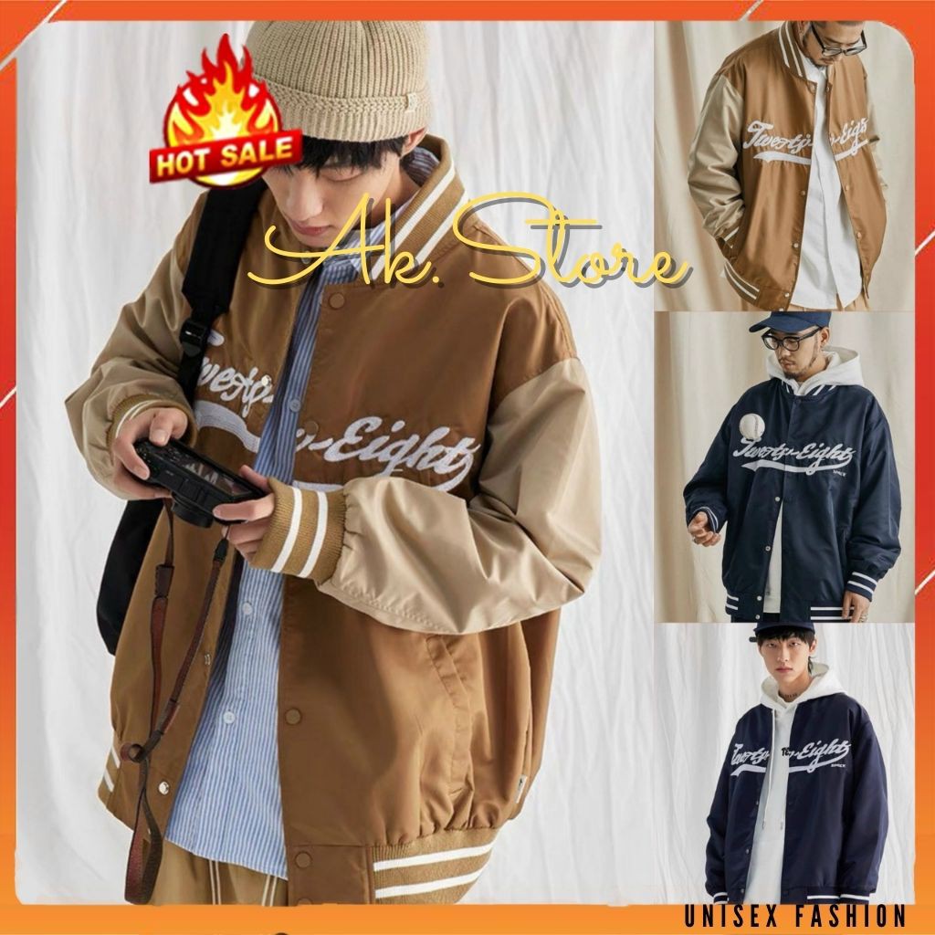 Áo Khoác Bomber Bóng Chày - Áo Khoác Dù Nam Nữ Unisex TWENTY 2 Màu Có Form Rộng XL - AK.STORE