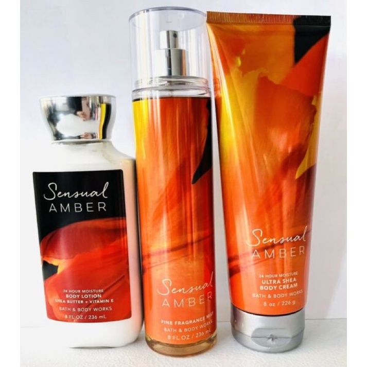 [Auth-Bill Mỹ] Bộ Sản Phẩm Tắm Dưỡng Xịt Thơm Nước Hoa Toàn Thân Bath &amp; Body Works - Sensual Amber