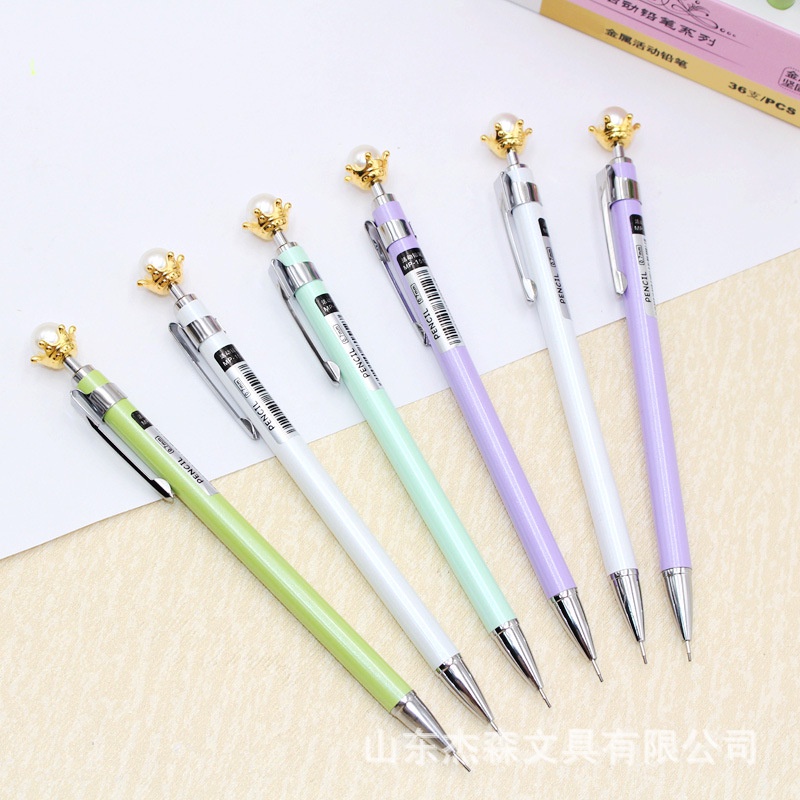 Bút chì kim học sinh đính vương miện - Ngòi 0.7mm - bảo vệ ngòi chì khi sử dụng văn phòng phẩm E1011