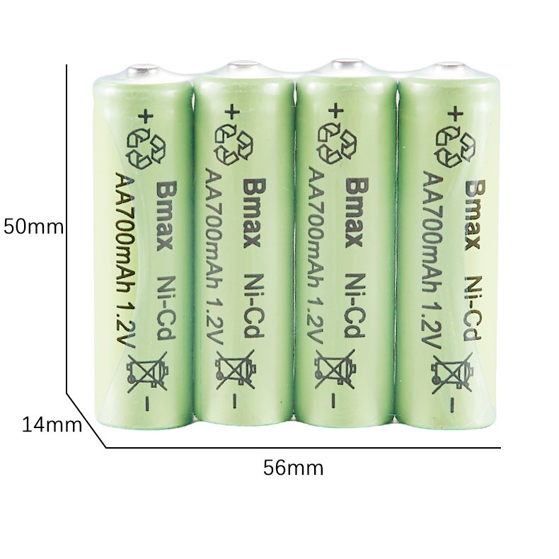 Pin tiểu AA sạc lại NiCd AA 700mAh - dành cho đồ chơi, đồng hồ, chuột máy tính và các thiết bị gia đình