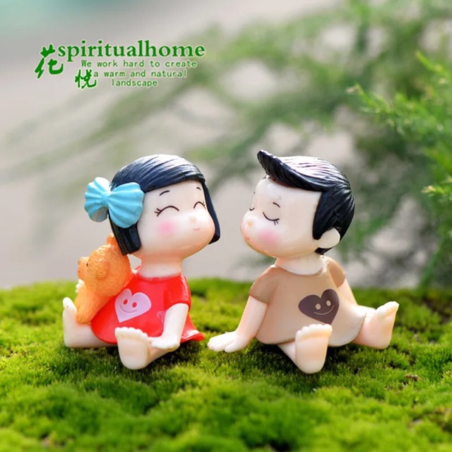 Đôi Cô Thiếu Nhi Ngồi trang trí tiểu cảnh
