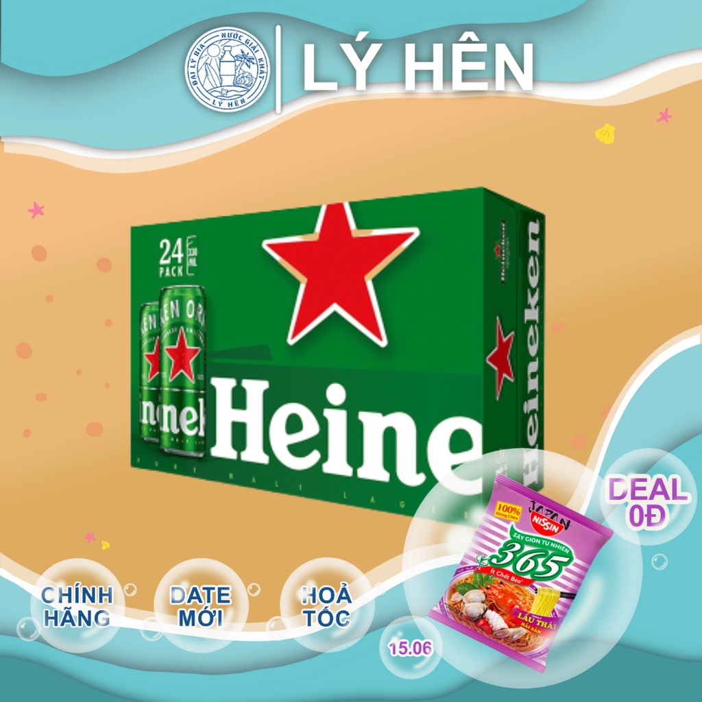 Thùng 24 Lon Cao Bia Heineken Sleek - Heineken Cao 330ml/Lon Date Luôn Mới