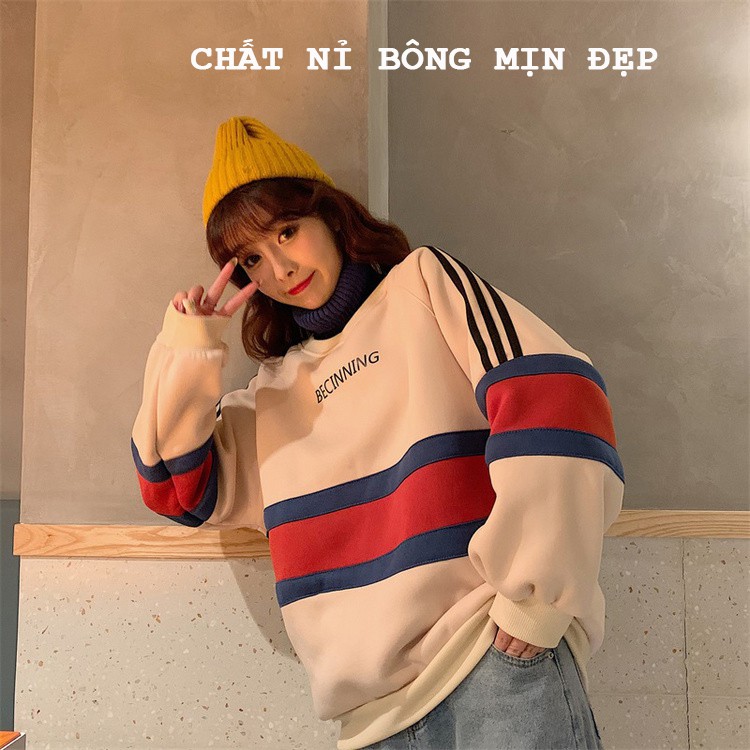 Áo Thun Nỉ Sweater BEGINNING CỔ TRÒN Unisex Form Rộng Hot Trend - VIETCENTRE