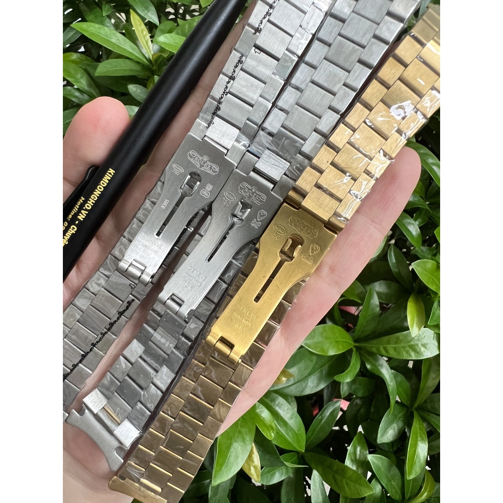 Dây đồng hồ ROLEX 3 mắt đúc đặc thép không gỉ size 20
