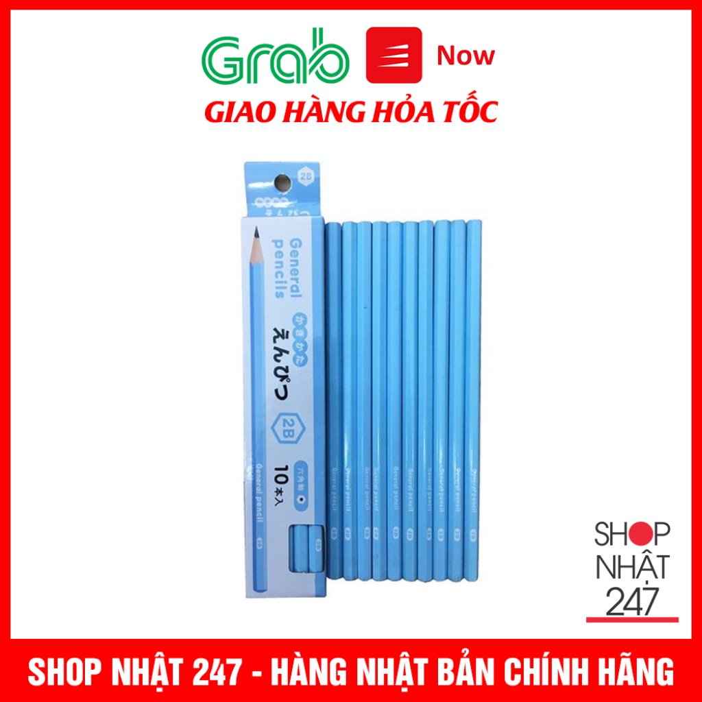 Set 10 bút chì mềm 2B Nội địa Nhật Bản