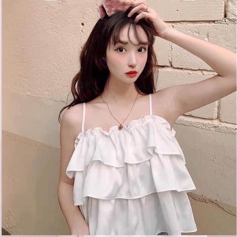 [ Rẻ vô địch ] Áo hai dây phối bèo ba tầng