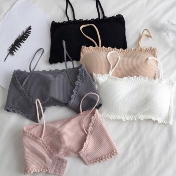 Áo bra nữ quây 2 dây,phối ren cực xinh 636(có móc cài quai trong)