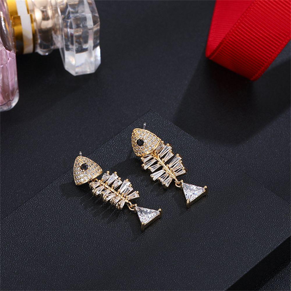 Bông Tai Dạng Xỏ Hình Cá Thời Trang Dành Cho Nữ
