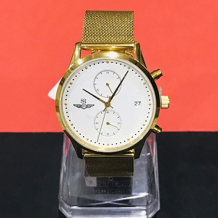 Đồng Hồ Nam SRWATCH Chrono SG5841.1402 mặt kính Sapphire đính đá mạ vàng không phai