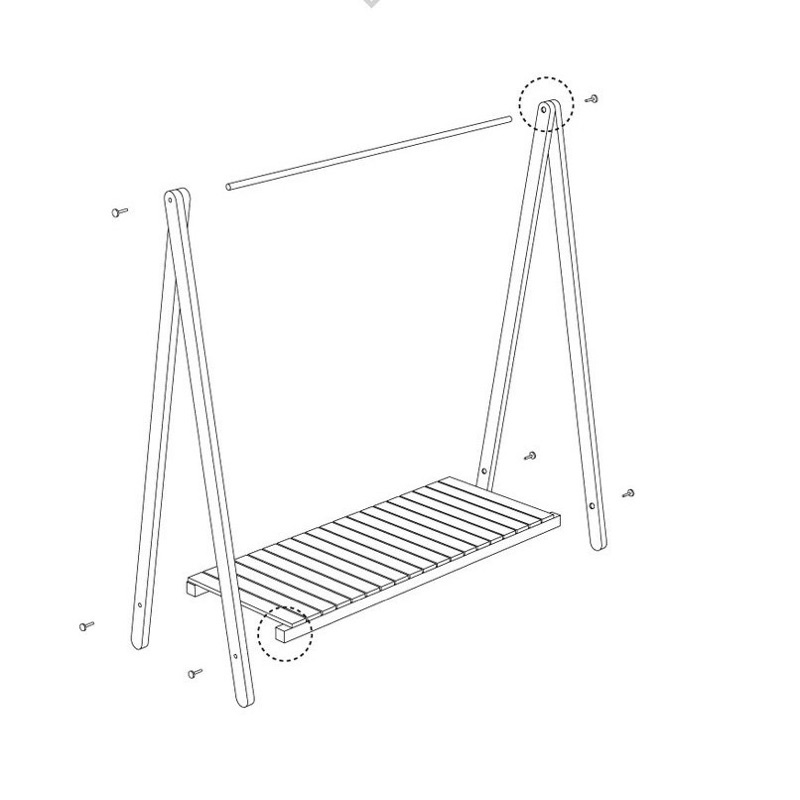 Kệ Treo Quần Áo Chữ A, Sào Treo Đồ 1 Tầng Gỗ Thông Giá Tại Xưởng