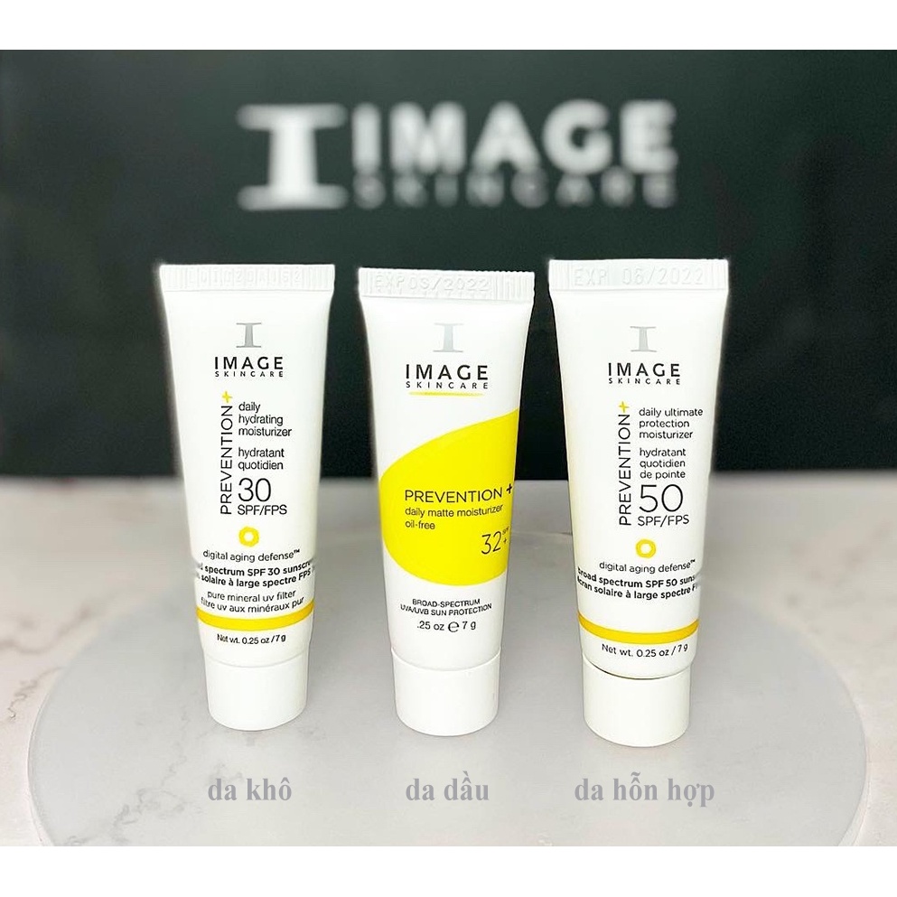 Kem chống nắng dành cho da dầu, da khô và da hỗn hợp Image Skincare Prevention+ Daily Matte Moisturizer  7g