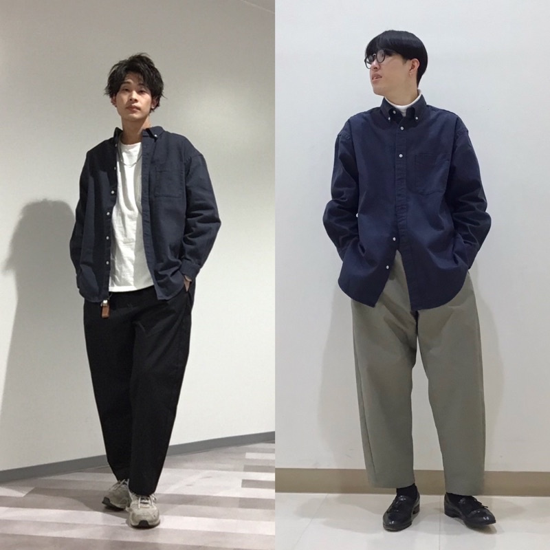 Áo sơ mi nam kaki dài tay dòng Heavy Twill thời trang, năng động của GU - Nhật