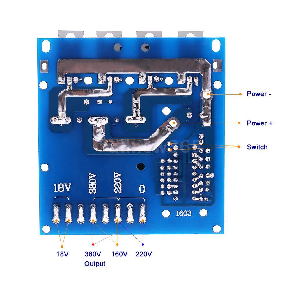 Bo mạch chuyển đổi nguồn dc365 từ DC12V sang 220V 380v 18V AC 500W