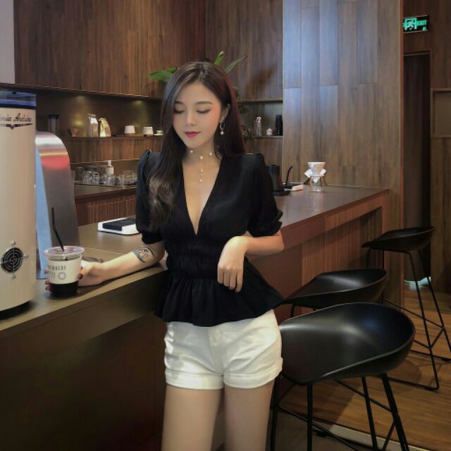Sỉ Áo pelum cổ V 💋 voan lụa💋 style Hàn xinh ❤️ Freeship❤️