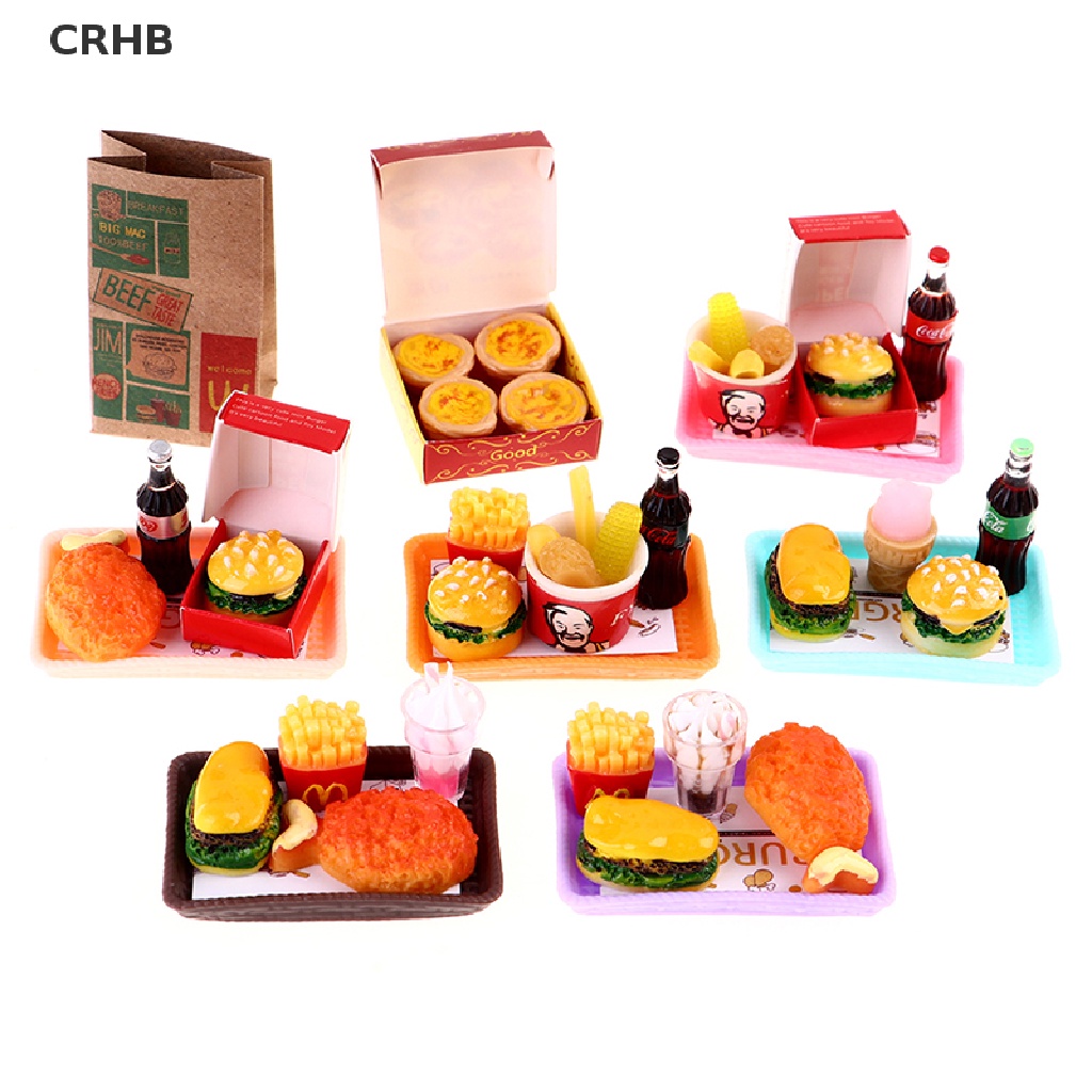 Mô Hình Đồ Chơi Hình Bánh Burger Khoai Tây Chiên Bo11 Dành Cho Nhà Búp Bê Mới