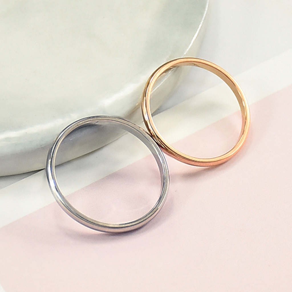 Nhẫn Đeo Tay Bằng Thép Titan Thiết Kế Đơn Giản Cho Cặp Đôi