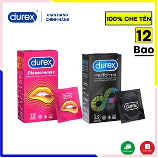 ( Thêm thời gian & Tăng ma sát )combo Bao cao su Durex Pleasuremax thêm gân gai và Durex Performa chống xuất sớm 12c/hôp