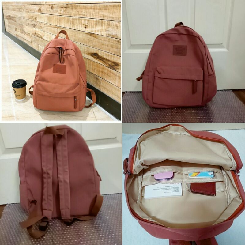 Balo nữ thời trang ulzzang basic cao cấp chất vải dù chống nước siêu nhẹ Hot trend cho học sinh sinh viên (Ảnh thật)