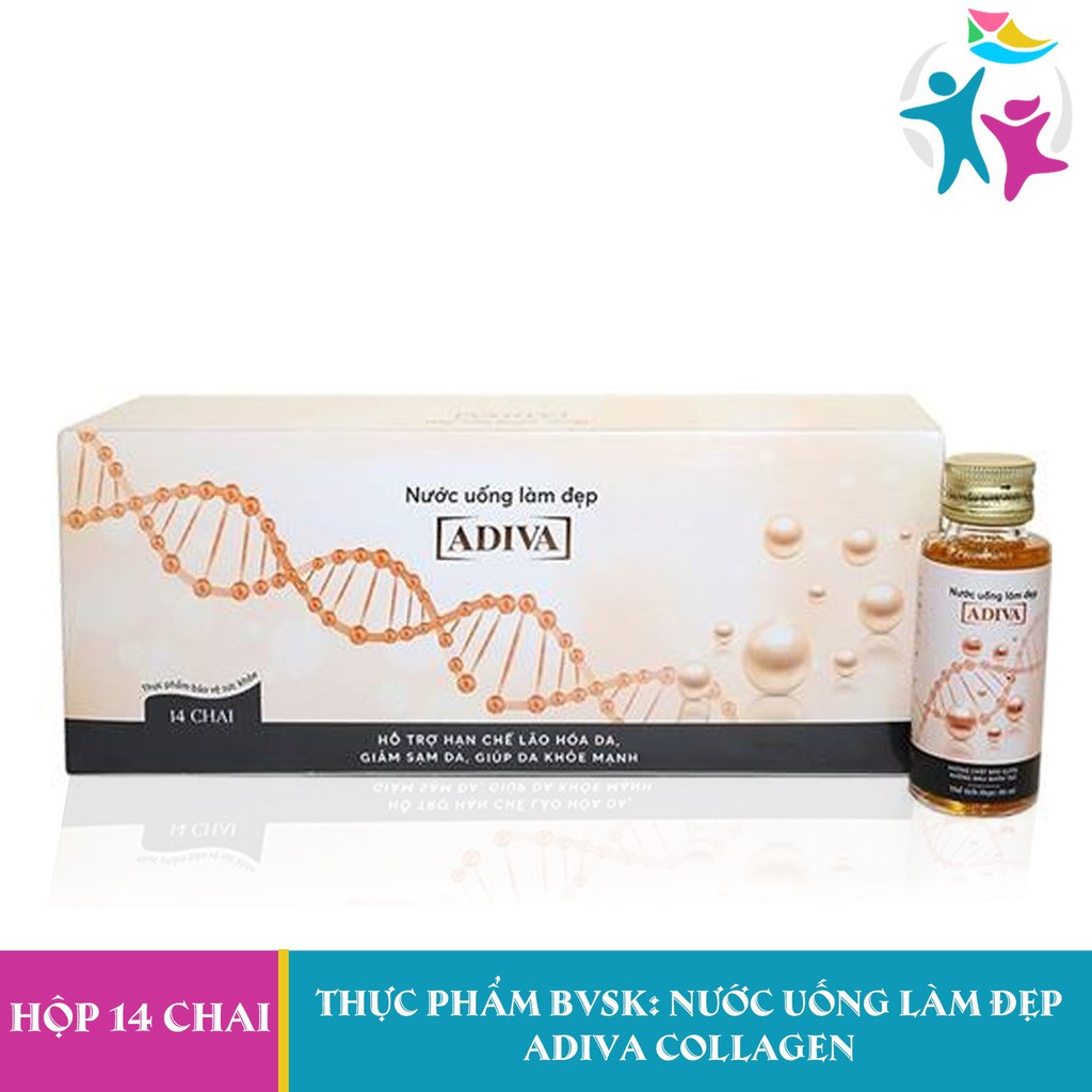 Hộp Nước uống làm đẹp Collagen Adiva (Hộp 14 chai 30ml)