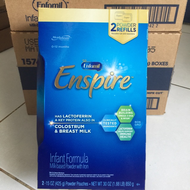 Date 10/2022- Sữa Enfamil Enspire Formula Non Gmo - Hộp giấy 850g