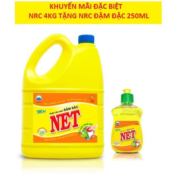 [tặng kèm] NƯỚC RỬA CHÉN NET ĐẬM ĐẶC 4KG tặng NRC 250ml