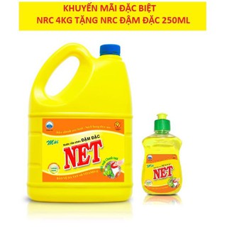 [tặng kèm] NƯỚC RỬA CHÉN NET ĐẬM ĐẶC 4KG tặng NRC 250ml