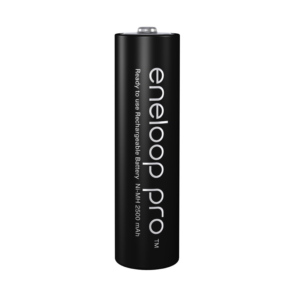 (01 viên) Pin sạc Panasonic - Eneloop Tiểu AA Pro (Phiên bản xuất khẩu - Màu đen) - 2500 mAh - 500 lần sạc - 1.2v - 1.5v