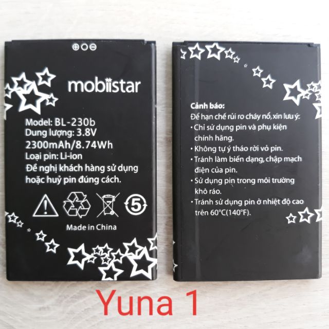 Pin CHÍNH HÃNG mobiistar Lai Yuna 1 ( BL-230b ) (tặng 5 miếng dán màn hình)