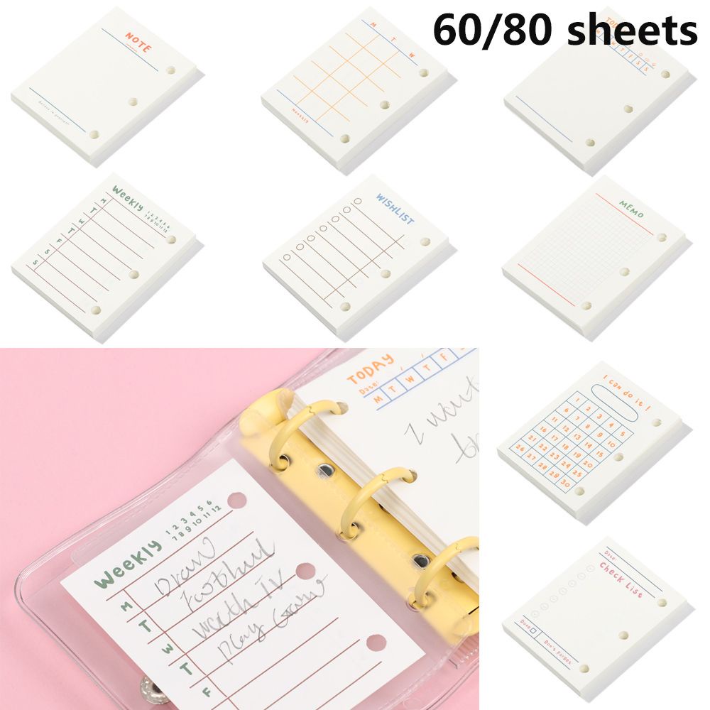 Sổ Tay Ghi Chú/Nhật Ký 3 Lỗ 60/80 Tờ Thiết Kế Nhỏ Gọn Tiện Dụng