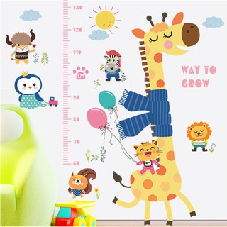 Decal dán tường thước đo hưu cao cổ quàng khăn
