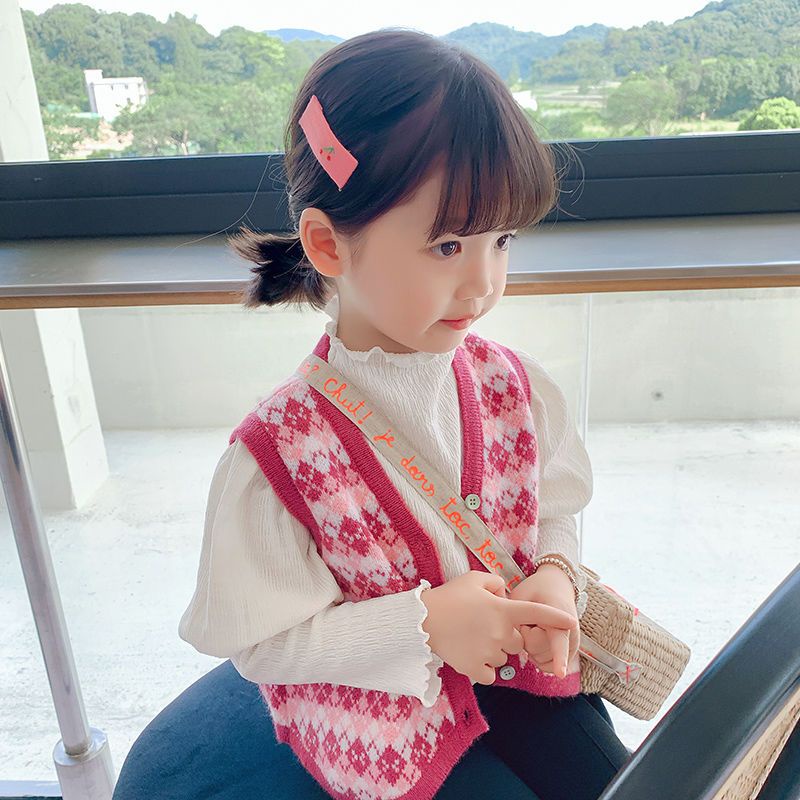 Áo Sweater Dệt Kim Không Tay Phong Cách Nhật Hàn Thời Trang Xuân Thu 2022 Mới Cho Bé Gái