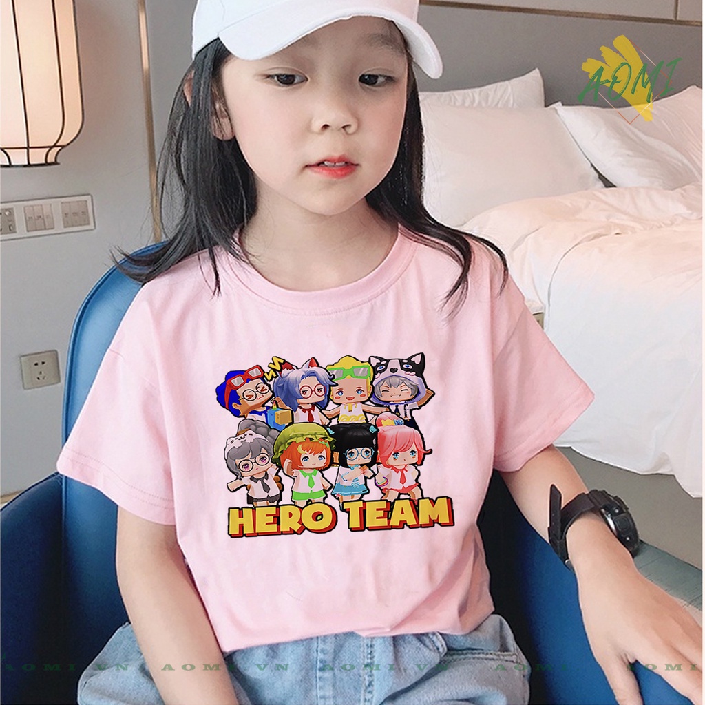 ÁO THUN HERO TEAM PINK MINI WORLD PHÔNG NAM NỮ GIA ĐÌNH CẶP ĐÔI CÓ SIZE TRẺ EM CHO BÉ TRAI GÁI AOMIVN