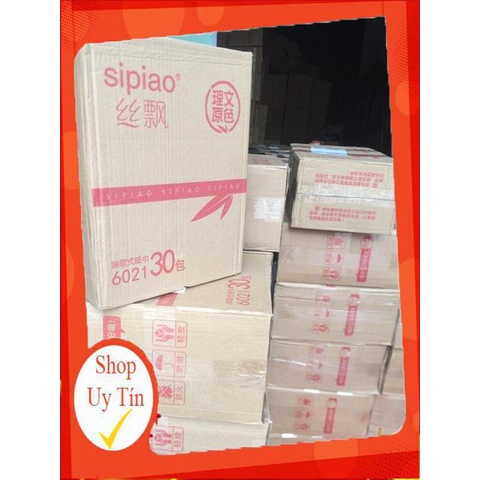 Thùng 30 gói giấy ăn sipiao mã 6021 loại 300 tờ/gói