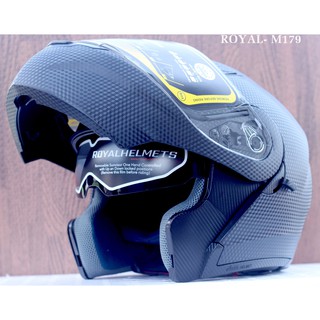 [HẢI PHÒNG] MŨ BẢO HIỂM FULLFACE ROYAL M179 CARBON LẬT HÀM