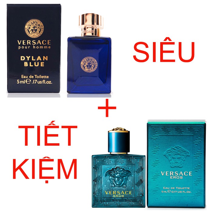 [FREESHIP ĐƠN 99K] - Bộ 2 nước hoa nam VERSACE Dylan & Eros EDT 5ml x 2