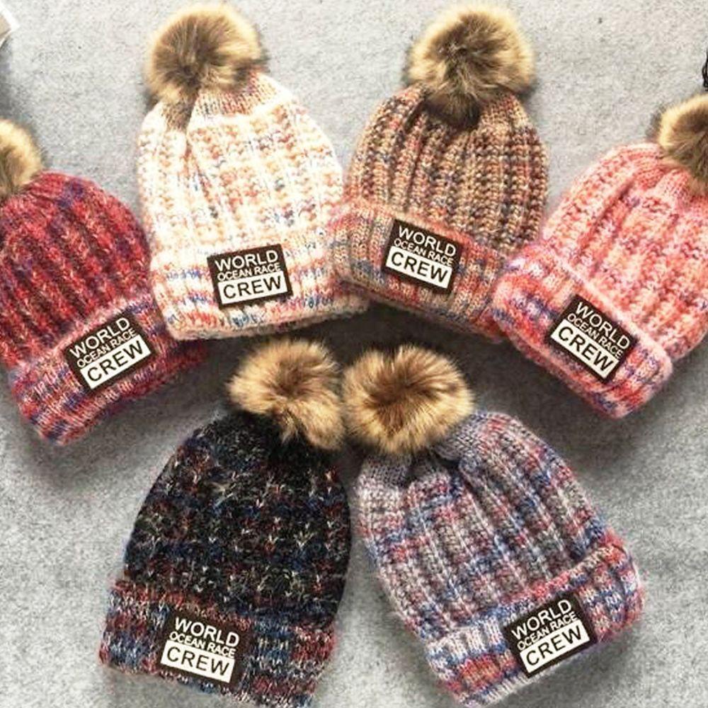 Mũ Beanie Dệt Kim Co Giãn Nhiều Màu Sắc Ngọt Ngào Cho Nữ