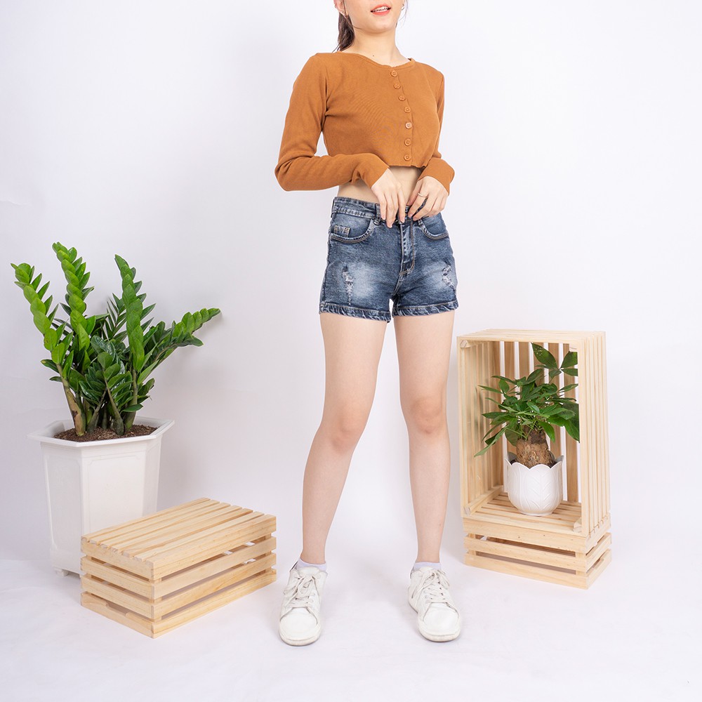 [Mã FAMAYWA giảm 10K đơn 50K] Quần short jean nữ Ulzzang GENZ mẫu xước thời trang ZWJ014 | WebRaoVat - webraovat.net.vn