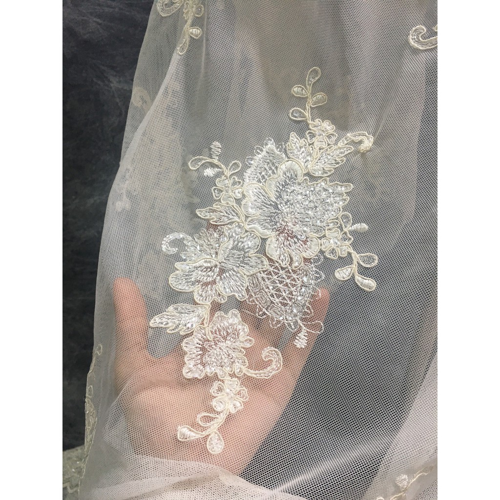 Ren set cao cấp RC170501+RB170506 khổ 1,7m dùng may váy đầm thời trang, váy cưới, làm đồ decor trang trí, đồ lót