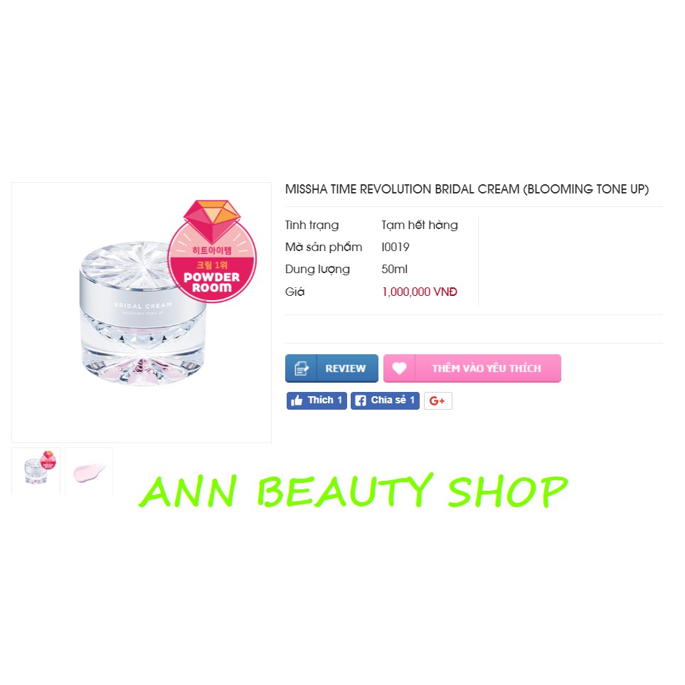 Kem dưỡng Missha TIME REVOLUTION BRIDAL CREAM (BLOOMING TONE UP) | BigBuy360 - bigbuy360.vn