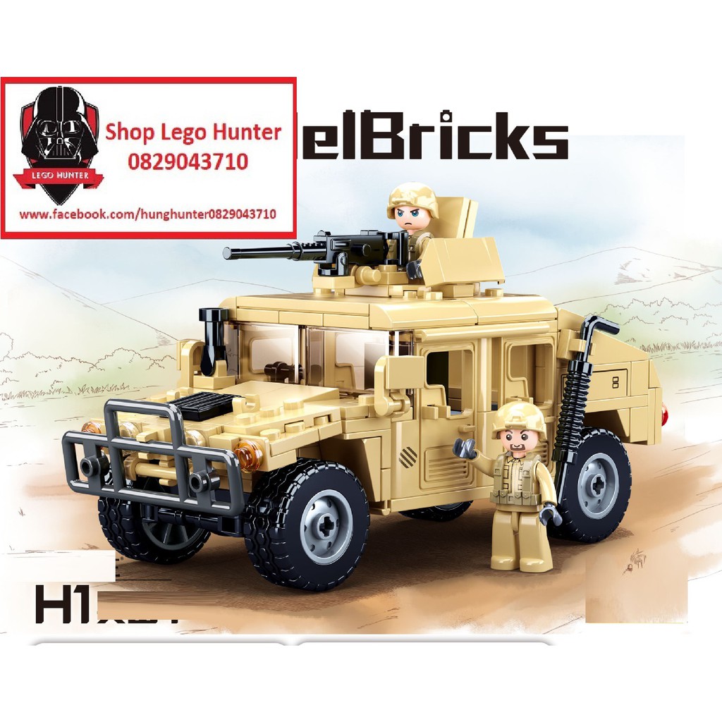 Lego Army Sluban M38 B0837 Xe Humvve đặc chủng chở lính của Mỹ