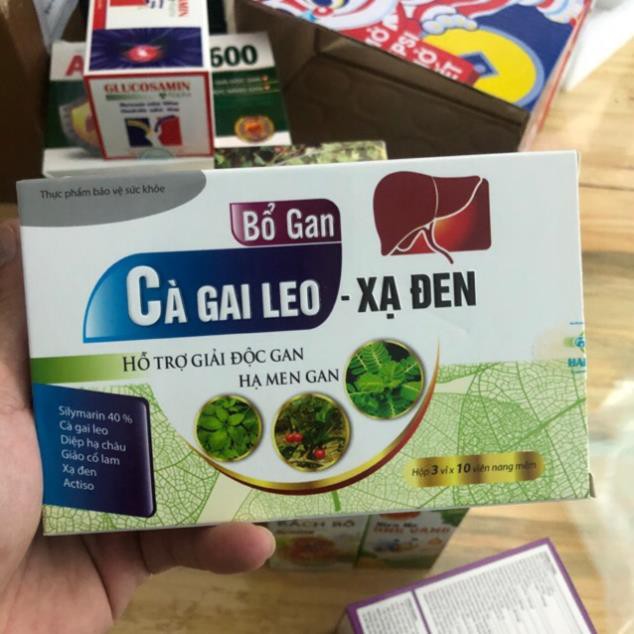 BỔ GAN CÀ GAI LEO XẠ ĐEN - GIẢI ĐỘC GAN, HẠ MEN GAN HỘP 30v