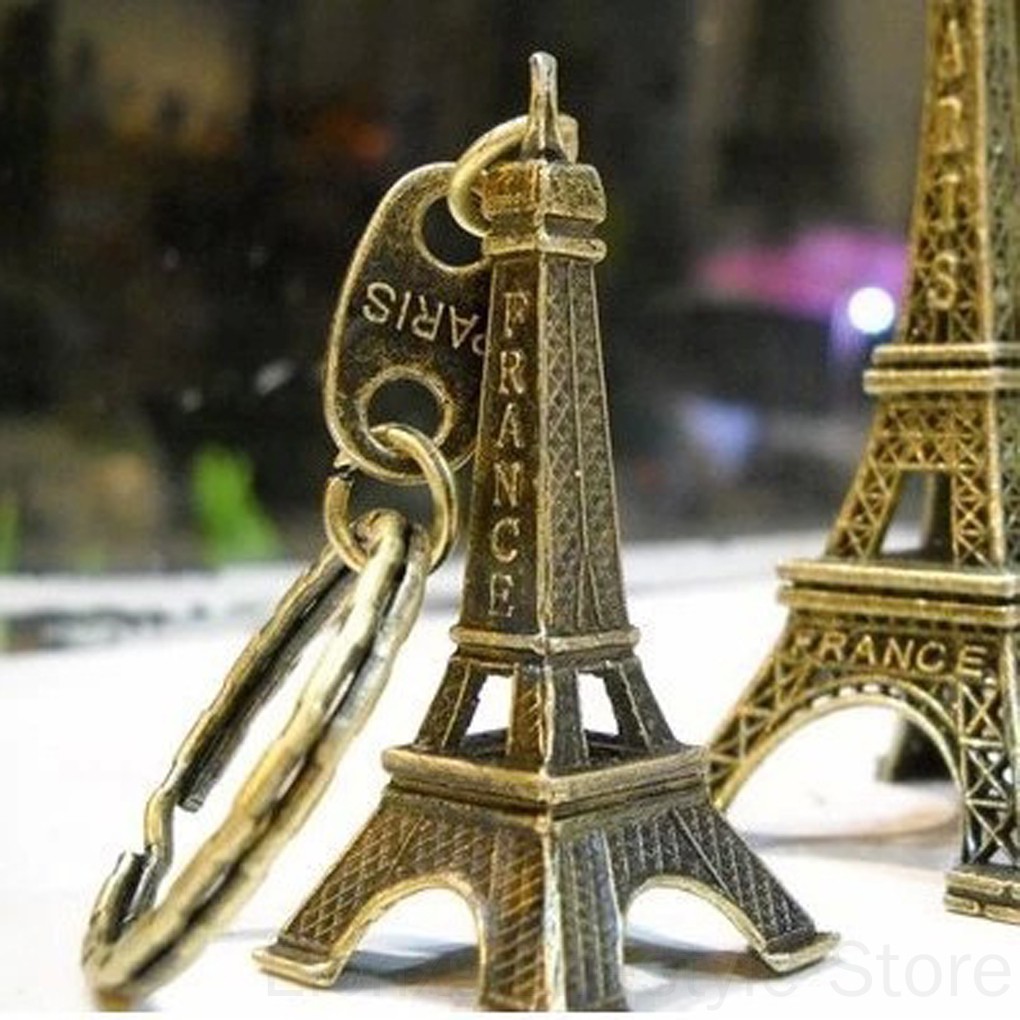 Móc Khóa Hình Tháp Eiffel Phong Cách Retro Độc Đáo