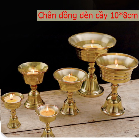 Chân đế ĐỒNG đèn cầy,dầu bàn thờ(cầm không nóng tay)