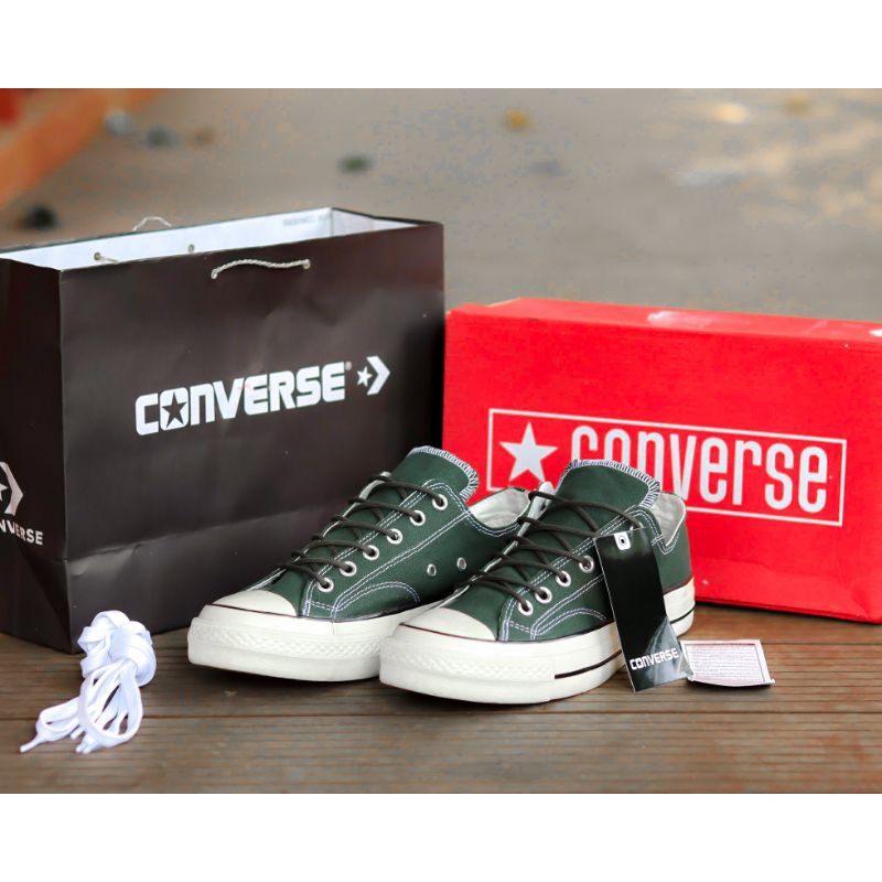 Giày Thể Thao Converse 70 's Chuck Taylor Cổ Thấp Màu Xanh Xuất Xứ Việt Nam