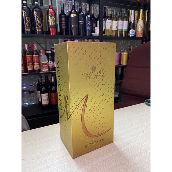 Vang Nổ Sparkling MOSCATO 8.5 750ml- Nước Trắng-Tặng kèm Hộp Và Túi Xách Giấy