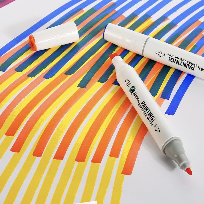 [XÓM VẼ] Bút màu dạ Marker 2 đầu - Tone xám
