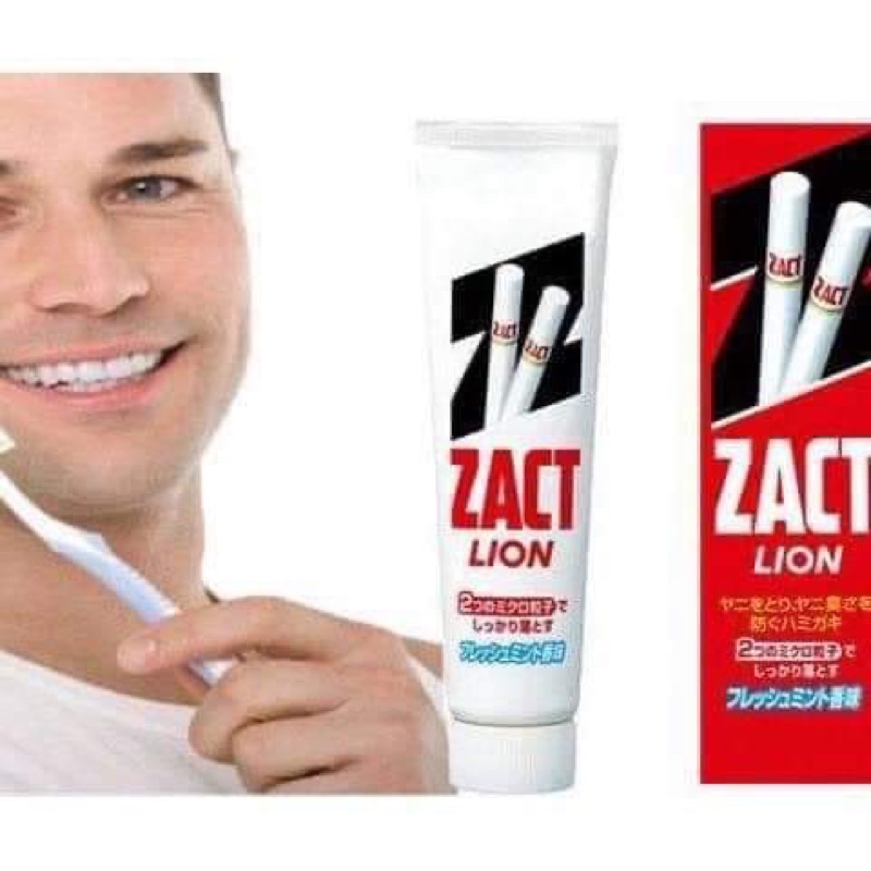 Kem Đánh Răng Khử Hôi Miệng,Giảm Ố Vàng Răng Lion ZACT Tuýp 150gr Nhật Bản