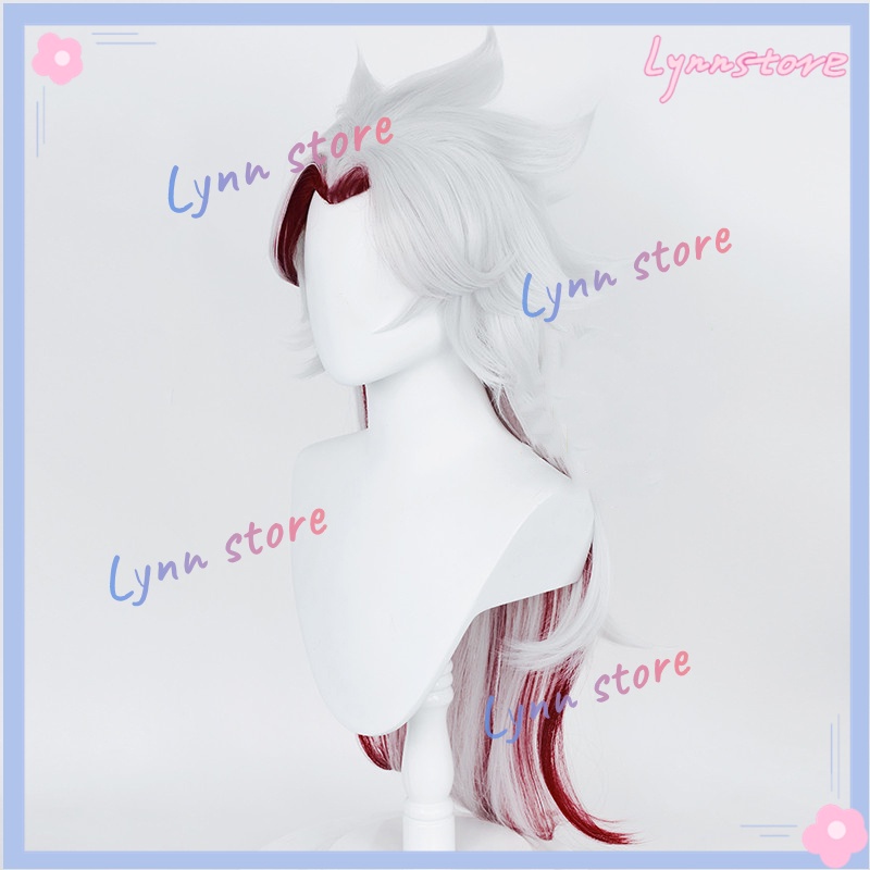 Genshin Impact Arataki Itto Cosplay Tóc giả Ox Horn Prop Phụ kiện chịu nhiệt Tóc giả Pre Styled Anime Wig