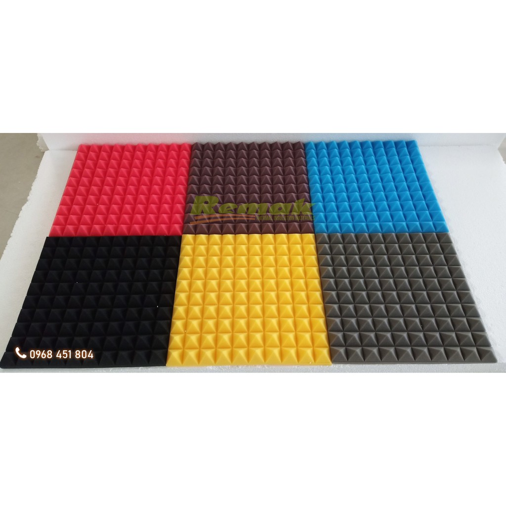 Mút xốp tiêu âm Studio Mút hình gai Size: 50x50cm Giảm ồn Xử lý vang vọng