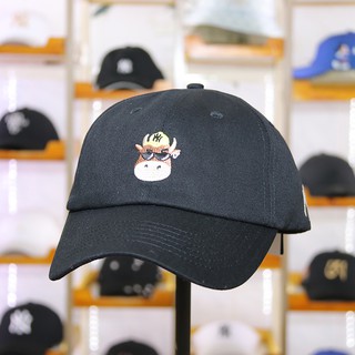 (Ảnh thật) Mũ lưỡi trai họa tiết con bò sữa form vải mềm 2021